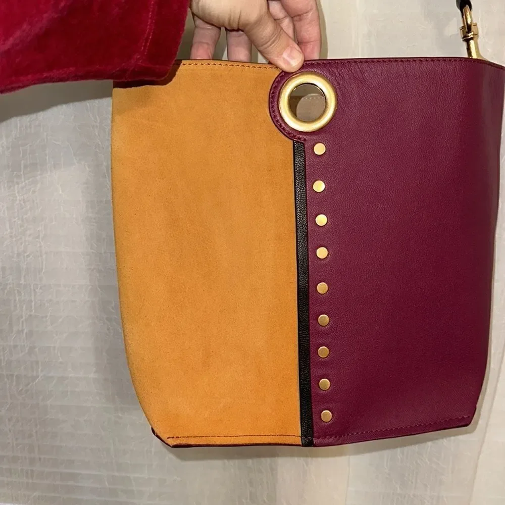 See by Chloe Gaia Colorblocked Suede Leather Oversized Hobo Bag in Sienna - Picture 5 of 16